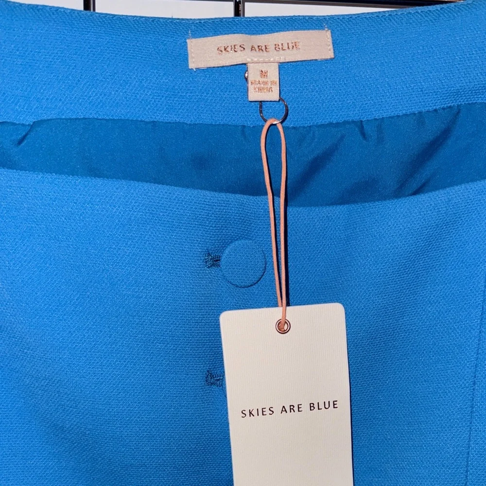 Skies Are Blue Women’s Vibrant Blue Button-Front Vest - Picture 4 of 5
